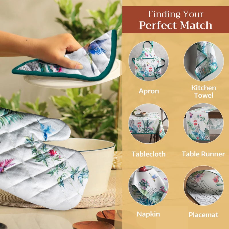 Maison d' Hermine Pot Holders Set 100% Cotton Heat Resistant Potholders 8" x 8" Hot Pads with Loop BBQ, Cooking, Baking, Grilling, Kitchen, Handling Hot Pans Spring/Summer (Pack of 2, Tropiques) - Image 5